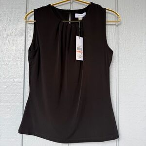 Calvin Klein Women's Black capsule wardrobe sleek Sleeveless office tank Top